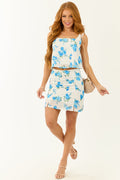 Vanilla Floral Print Tank Top and Mini Skirt Set